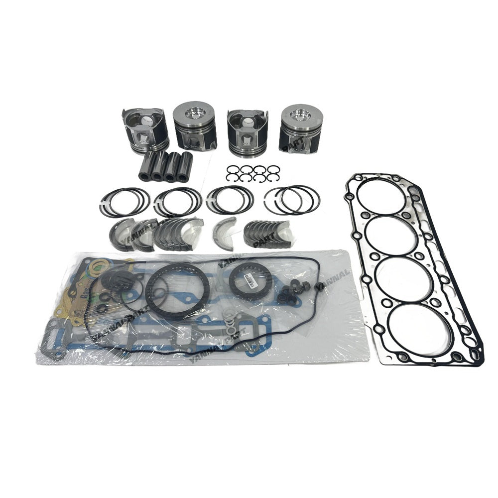 4TNV84 Overhaul Re-ring Kit (No cylinder liner and valve) for Yanmar 4TNV84 Engine LX490 EF338JQ T2 Tractor ViO55 ViO57 TL120 TAKEUCHI TL120 TL220 Loader Combustion Chamber