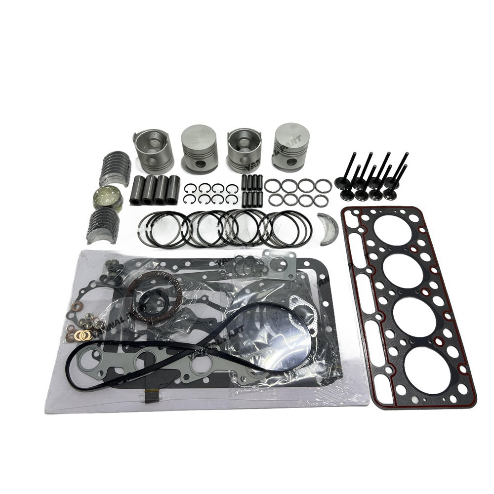 For Kubota V1502 Overhaul Rebuild Kit + Overhaul Head Gasket + Piston Kit + Ring + crankshaft Bearing + conrod Bearing + Valve Guides
