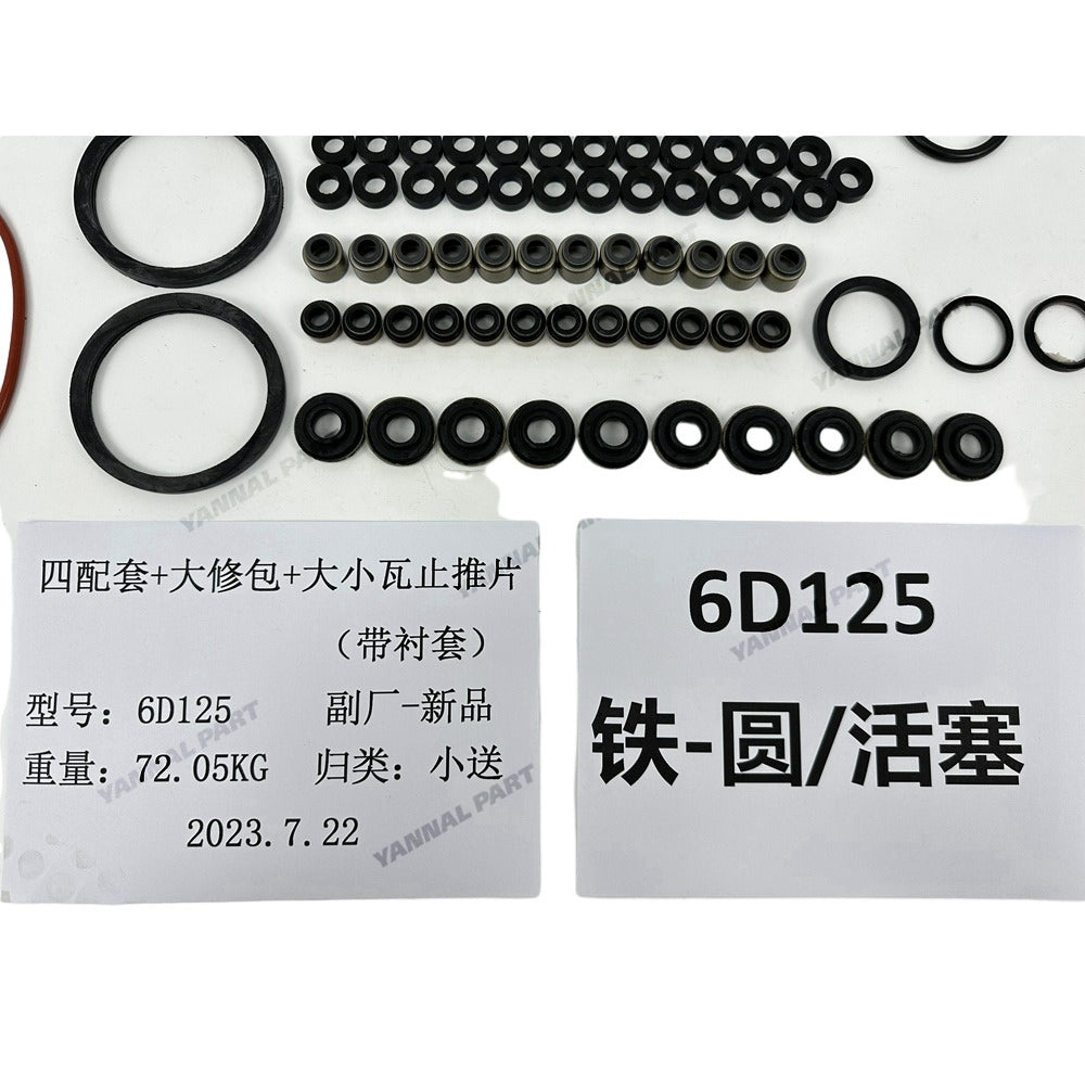 Cylinder Liner Kit Fit For Komatsu 6D125 Engine