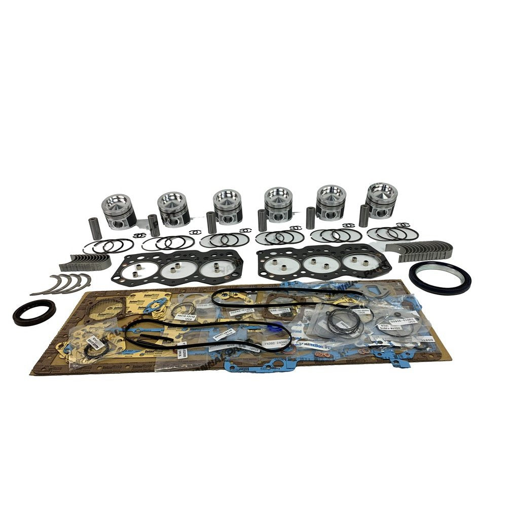 6x For Caterpillar Piston Kit With Full Gasket Bearing Set C6.4 Engine Parts
