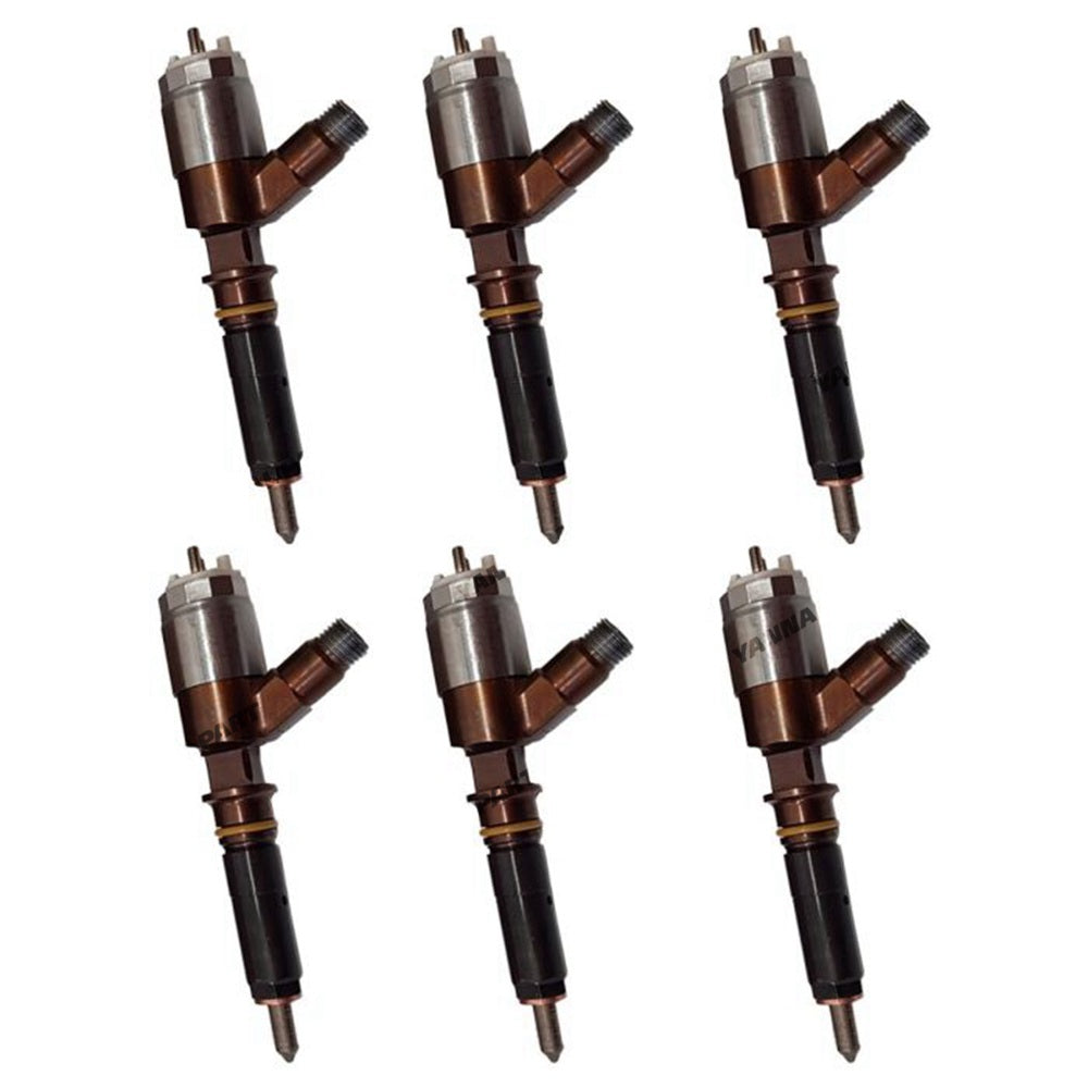 6 PCS Fuel Injector 276-8290 293-9590 Fit For Caterpillar CAT Engine C6.6 Loader 938H 963D