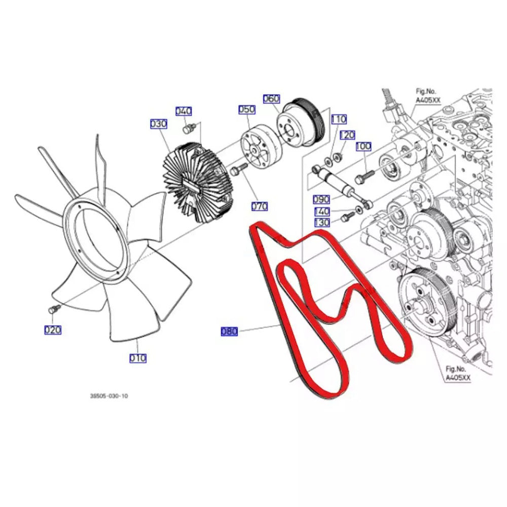Belt 3P903-15780 Fit For Kubota Tractor M126GXDTC M126XDTC M126XDTPC M6-131DTC