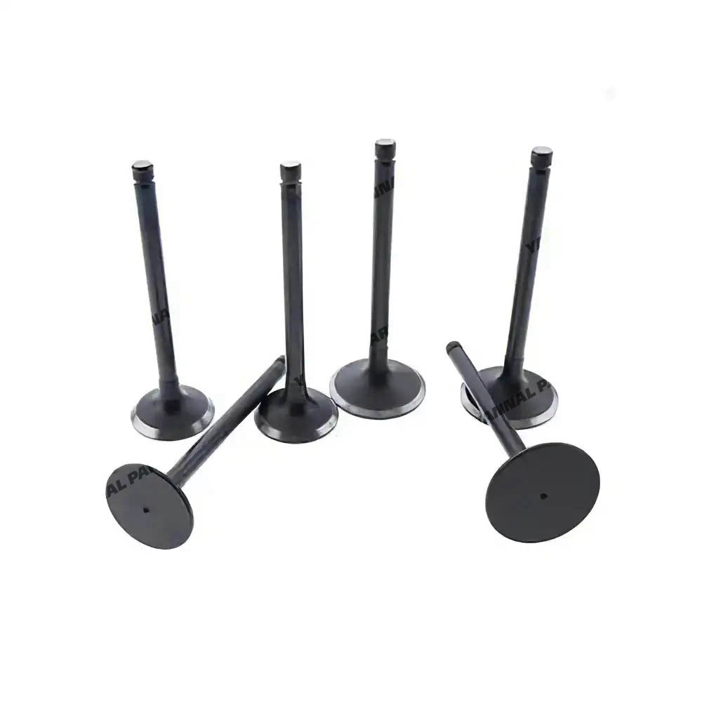 6 PCS Intake Valve 6221-41-4110 Fit For Komatsu Engine S6D108-1B S6D108-1B S6D108-1F-6 S6D108-1F