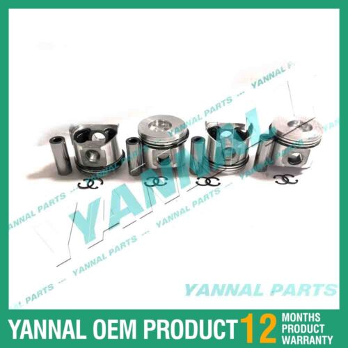 4 PCS Piston With Piston Ring 0.5mm For Yanmar 4TNV88 Engine