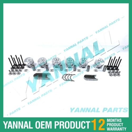 6x For Isuzu Piston Kit With Ring Engine Bearings Valve Train 200B Engine Parts