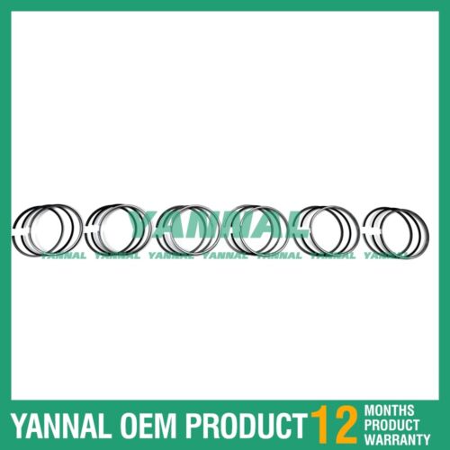 Juego de 6 anillos de pist¨®n con boca inclinada de 0,5mm para piezas de motor Shibaura 3024C