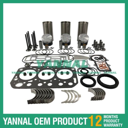 طقم إعادة بناء الإصلاح لـ Yanmar 3TNV70 مكبس حلقة مجموعة حشية الرأس بالكامل
