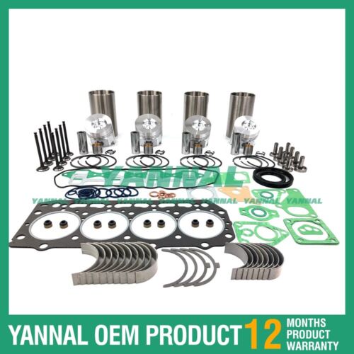إصلاح إعادة بناء عدة المكبس الدائري كامل مجموعة حشية الرأس تحمل ل Yanmar 4D84-2