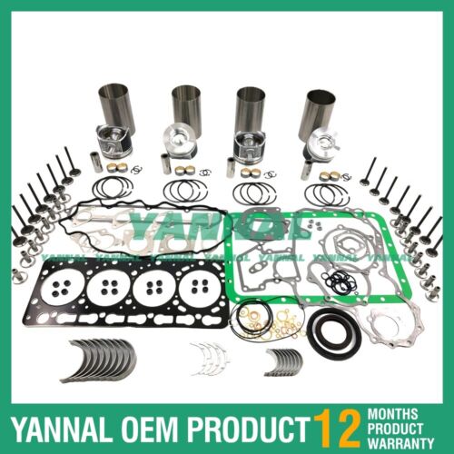 Overhaul Rebuild Kit Piston Ring Full Head Gasket Set Bearin For Kubota V3300