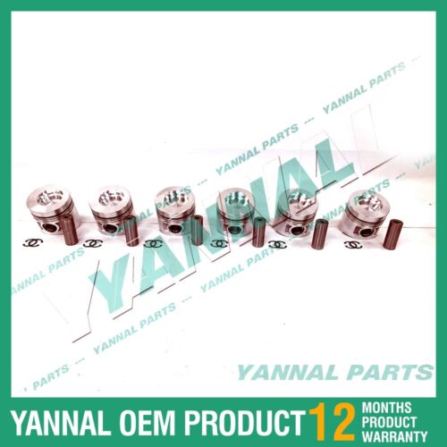 6x For Mitsubishi Piston Kit STD S6K Engine Spare Parts