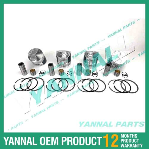 4 PCS Piston With Piston Ring 0.5mm For Shibaura N844 Engine