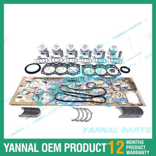 6x For Mitsubishi Piston Kit With Full Gasket Bearing Set S6K Engine Spare Parts