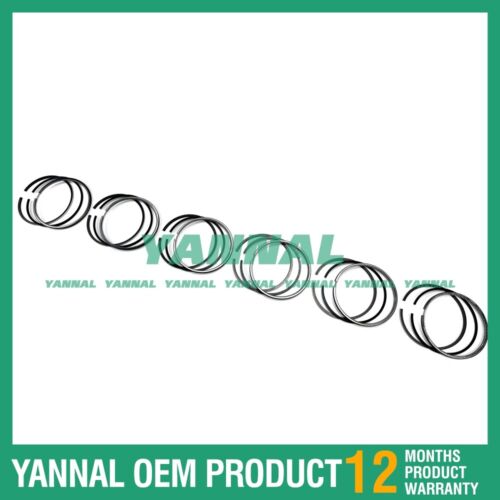 Juego de 6 anillos de pist¨®n de 0,5mm con boca inclinada para Shibaura 3013C (se ajusta a un motor)