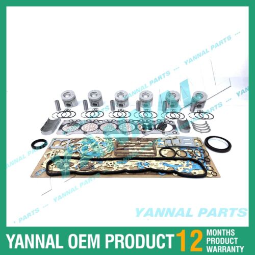 6x For Doosan Piston Kit With Full Gasket Bearing Set DB58 Engine Spare Parts