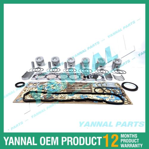 6x For Doosan Piston Kit With Full Gasket Bearing Set DB58 Engine Spare Parts