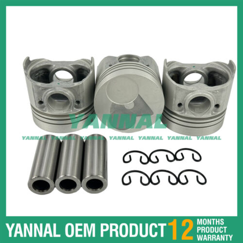 3 PCS Piston Kit STD For Kubota D640 Engine Parts