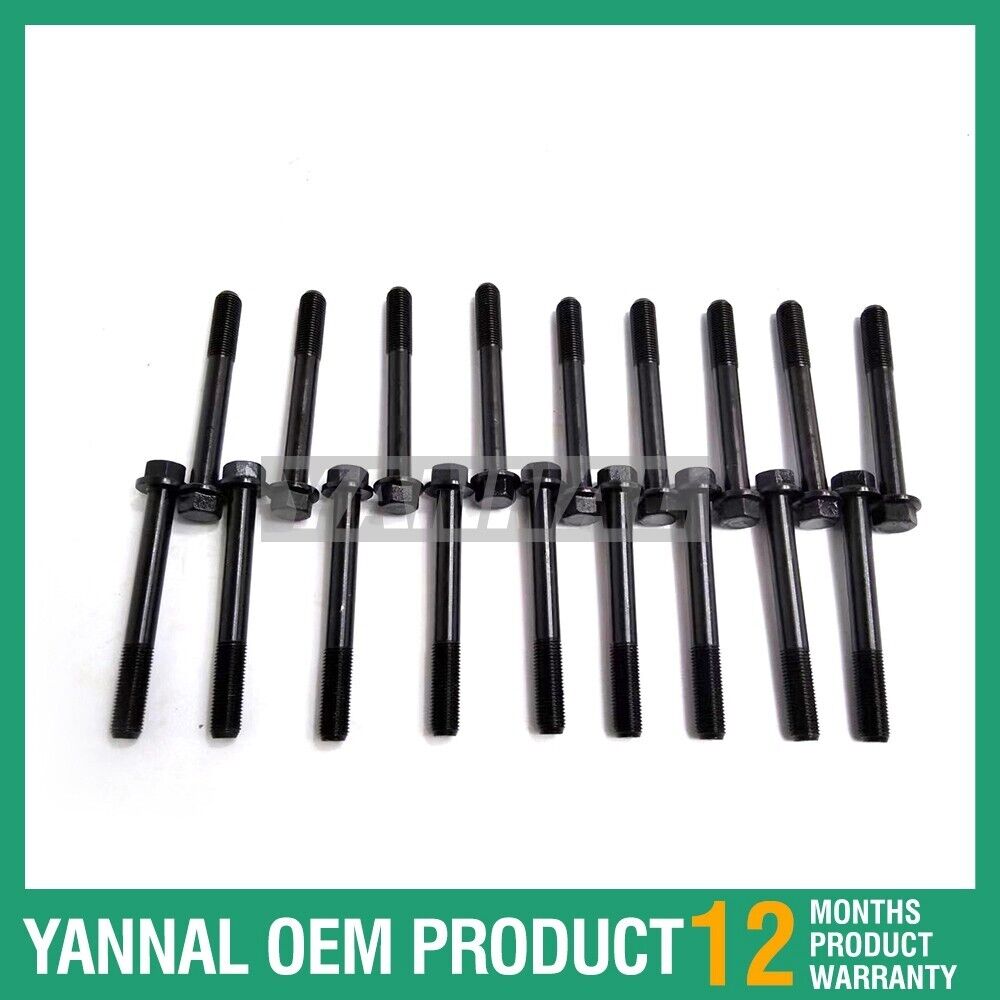 18 PCS For Yanmar 4D94 Cylinder Head Bolt Excavator Diesel Engine