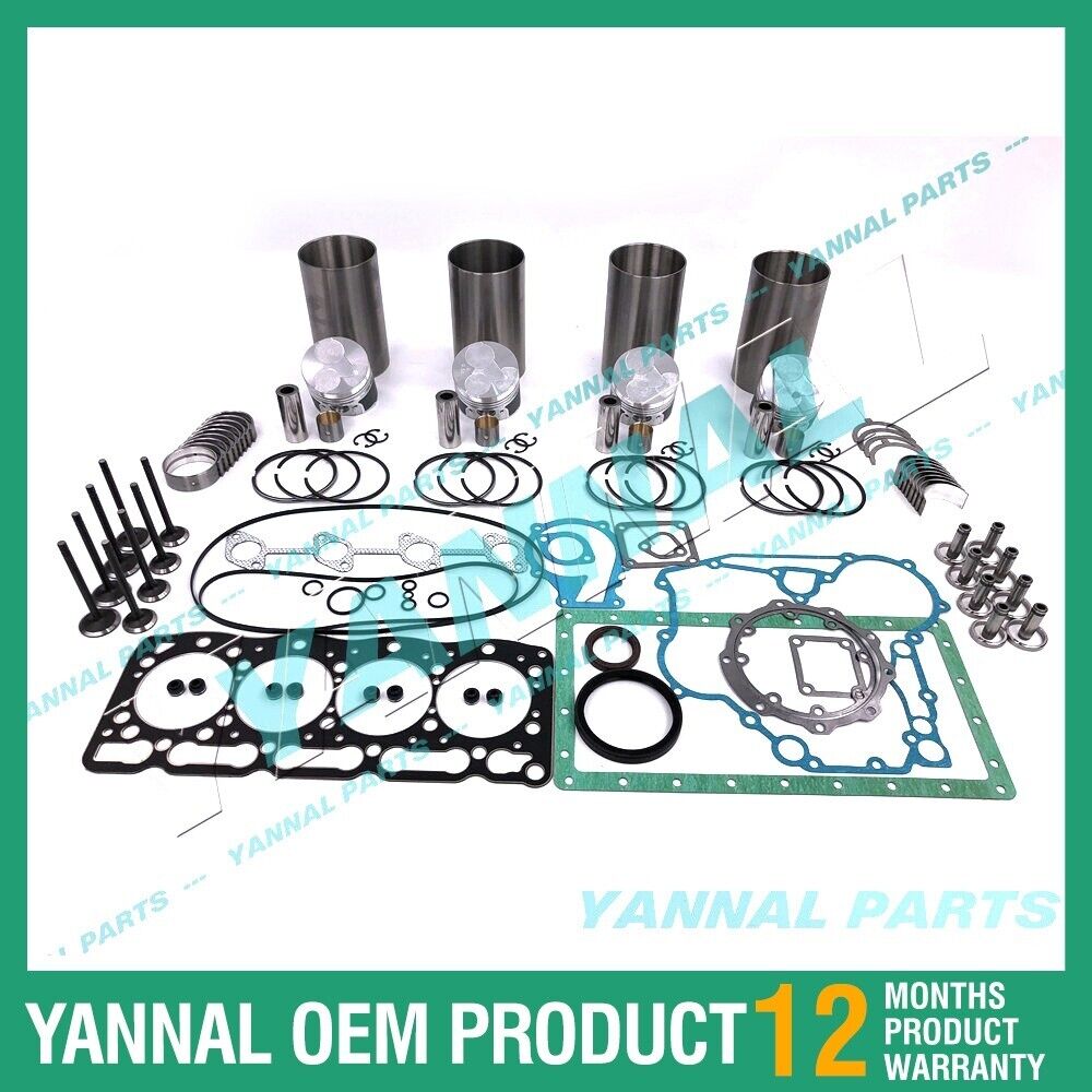 Rebuild Overhaul Kit For Kubota V1305 With Gasket Set Bearing
