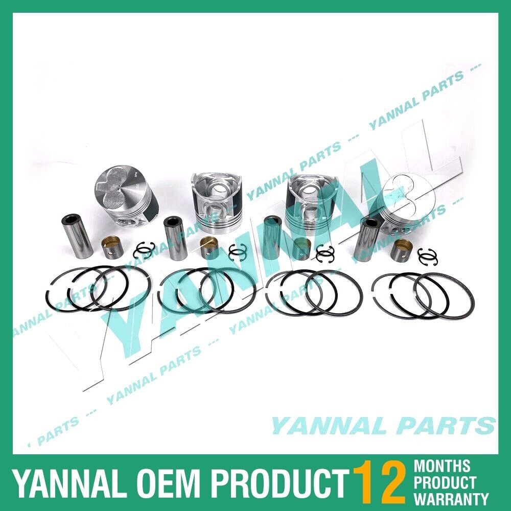 Nuevo Shibaura N844 N844L Pist¨®n y anillos STD (4 piezas)