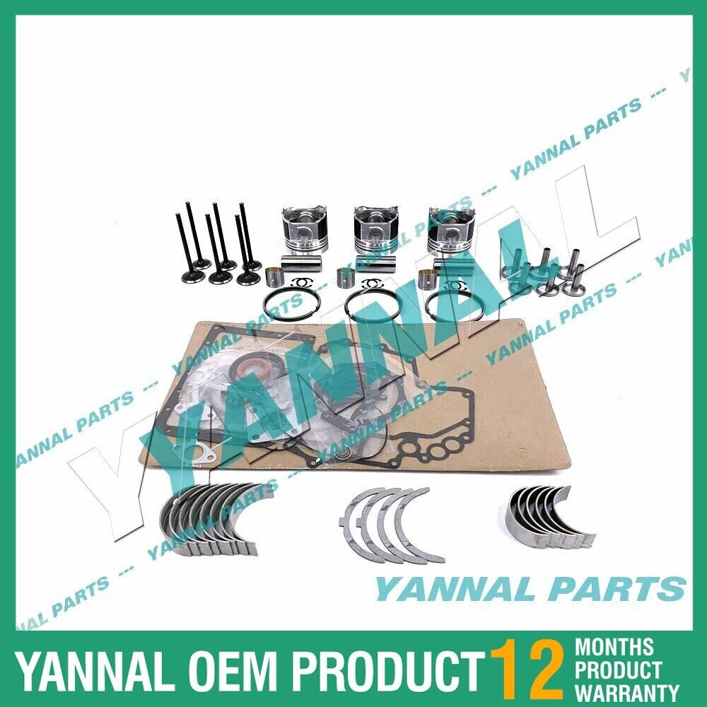 Kit de reparaci¨®n y revisi¨®n D1100 con juntas de anillos de pist¨®n, v¨¢lvulas de rodamientos para Kubota
