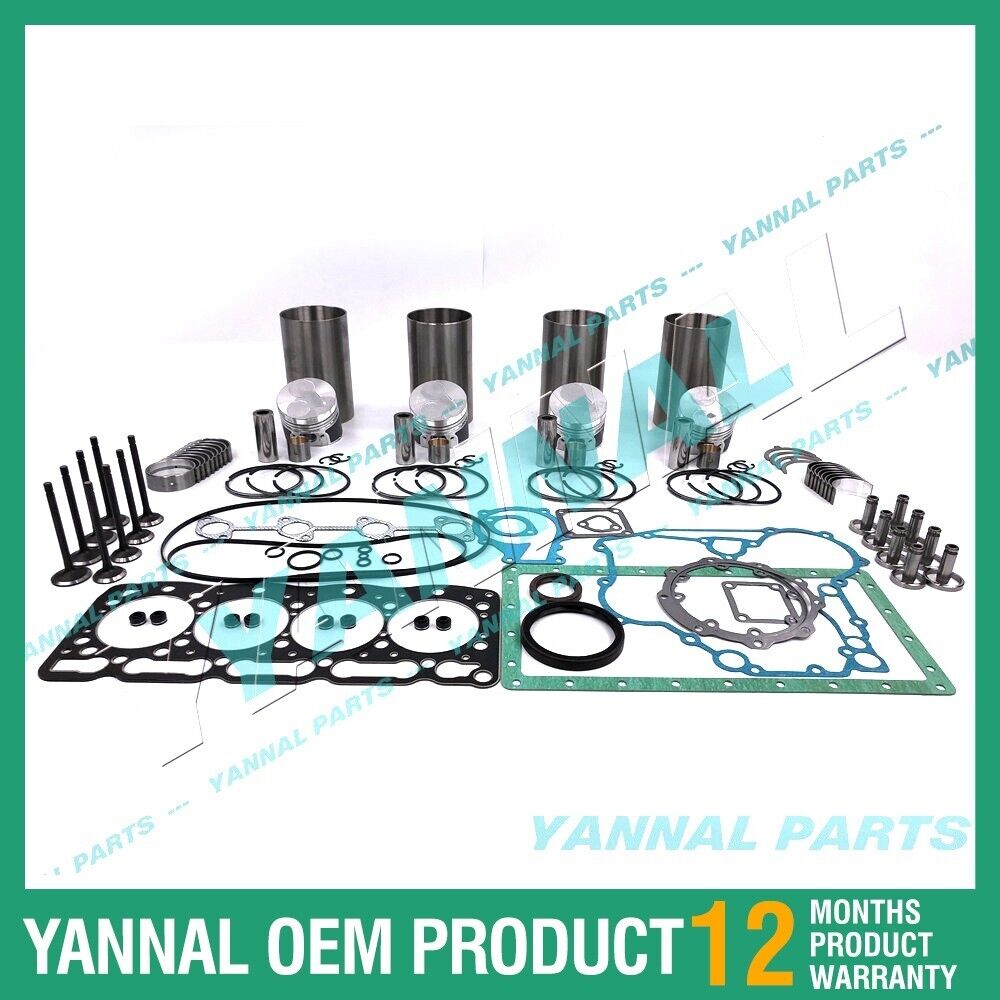 Rebuild Overhaul Kit For Kubota V1305 With Gasket Set Bearing