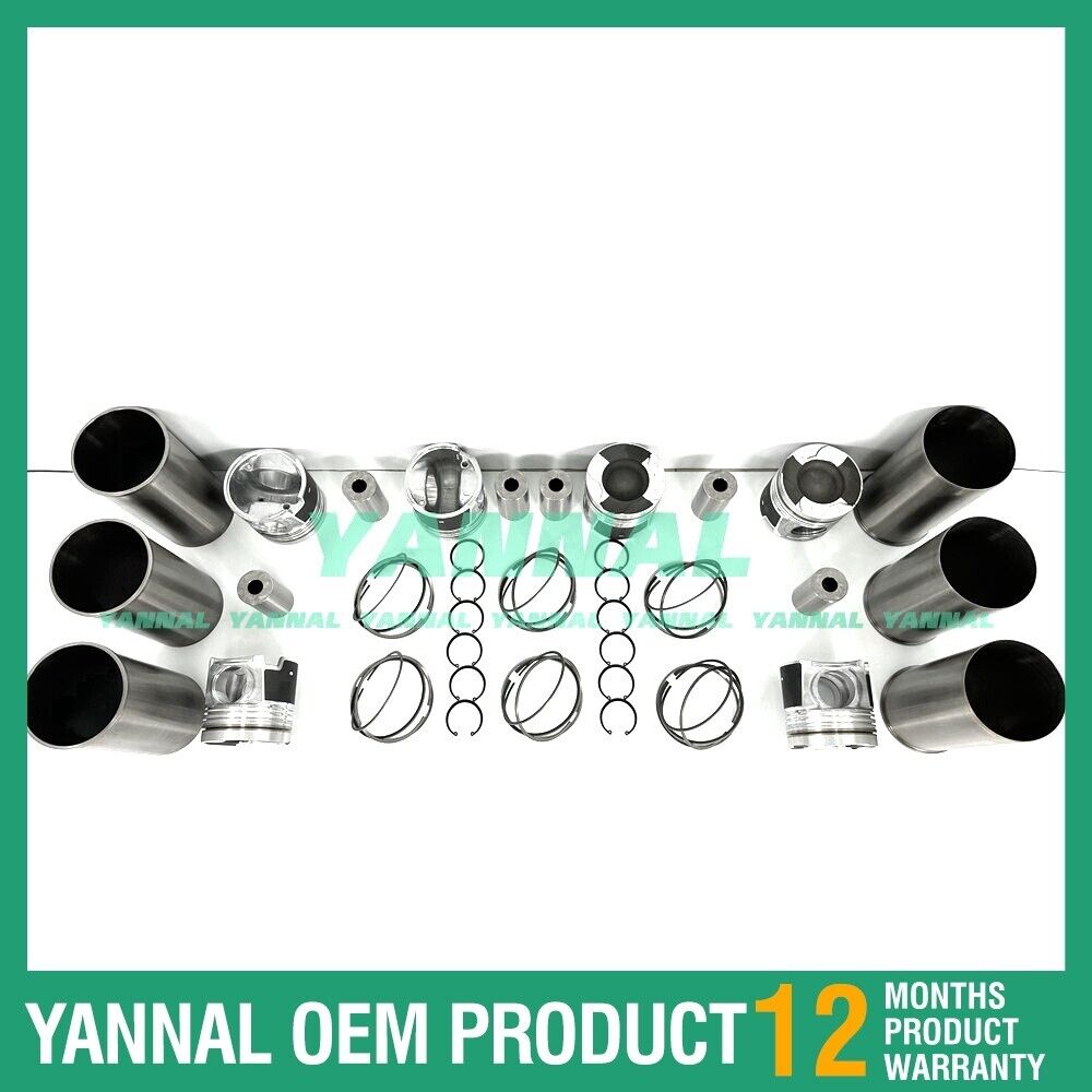 For Isuzu 6UZ1 Rebuild Overhaul Kit With Cylinder Liner Piston Rings Set