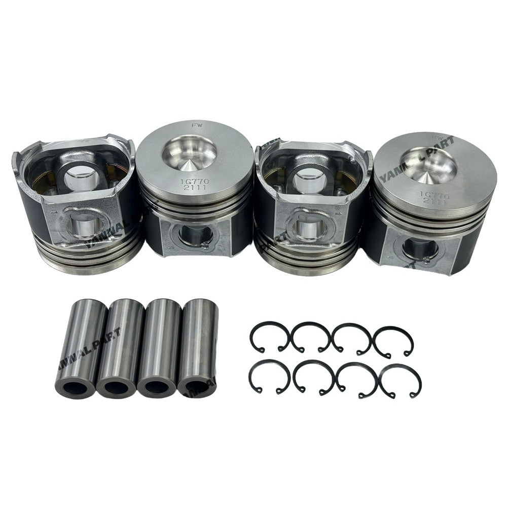 4 PCS Piston Kit 1G770-21111 Fit For Kubota V2003 Engine