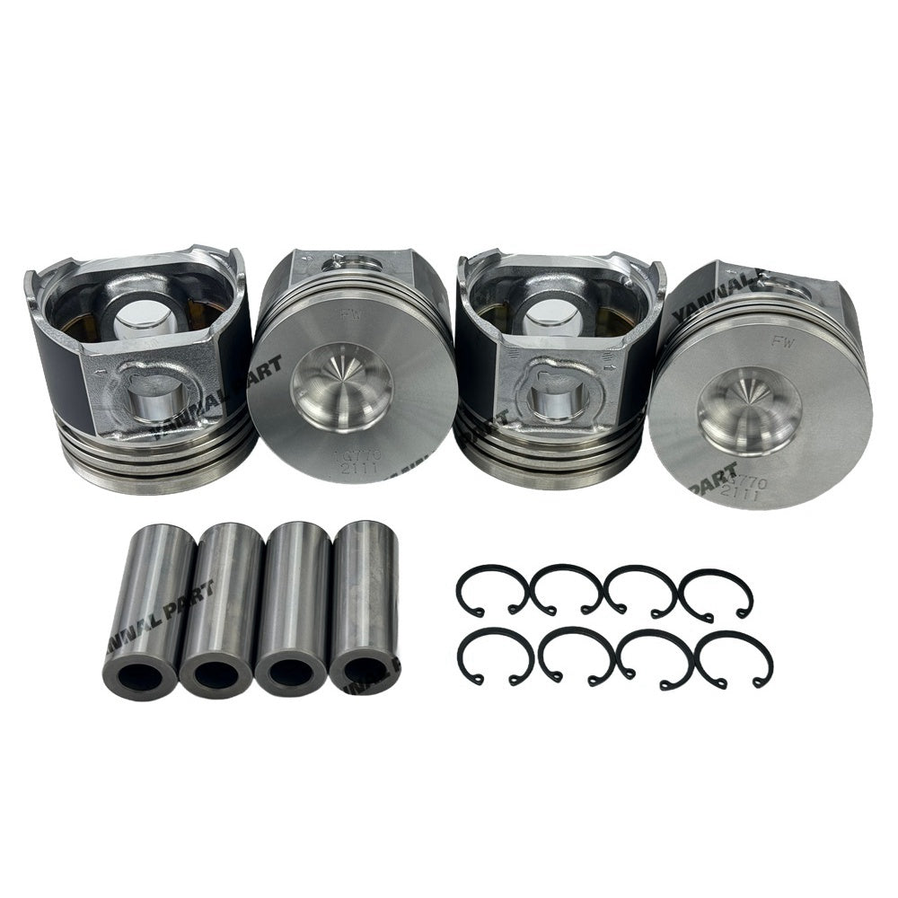 4 PCS Piston Kit 1G770-21111 Fit For Kubota V2003 Engine