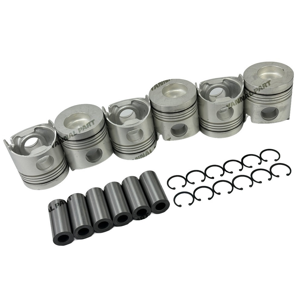 6 PCS Piston Kit 13216-2010 13216-2120 Fit For Hino H06C Engine