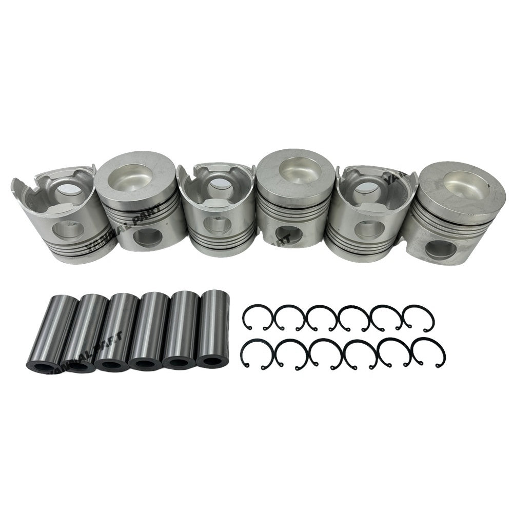 6 PCS Piston Kit 13216-2010 13216-2120 Fit For Hino H06C Engine