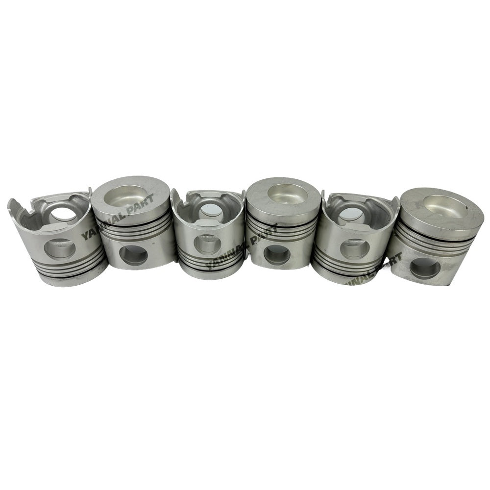 6 PCS Piston Kit 13216-2010 13216-2120 Fit For Hino H06C Engine