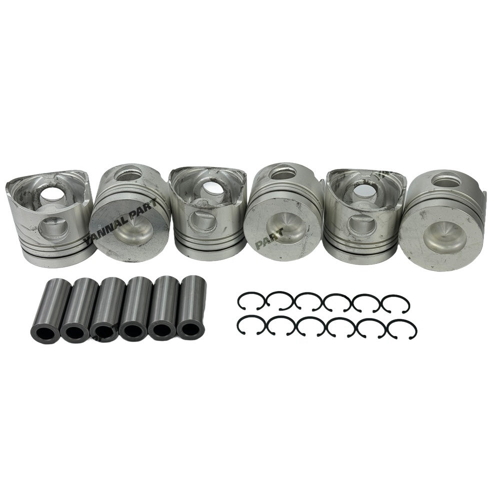 6 PCS Piston Kit ME045060 Fit For Mitsubishi 6D16 Engine