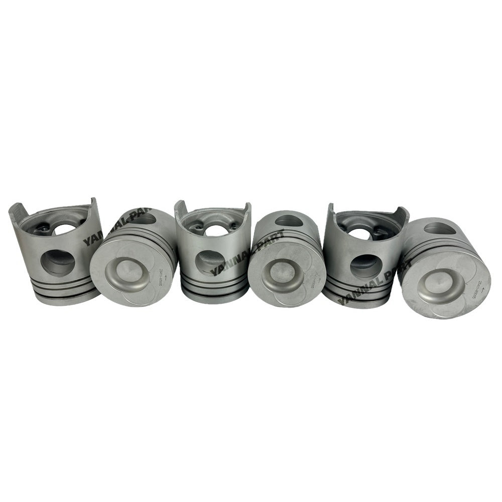 6 PCS Piston Kit 23411-83005 Fit For Mitsubishi 6D22 Engine