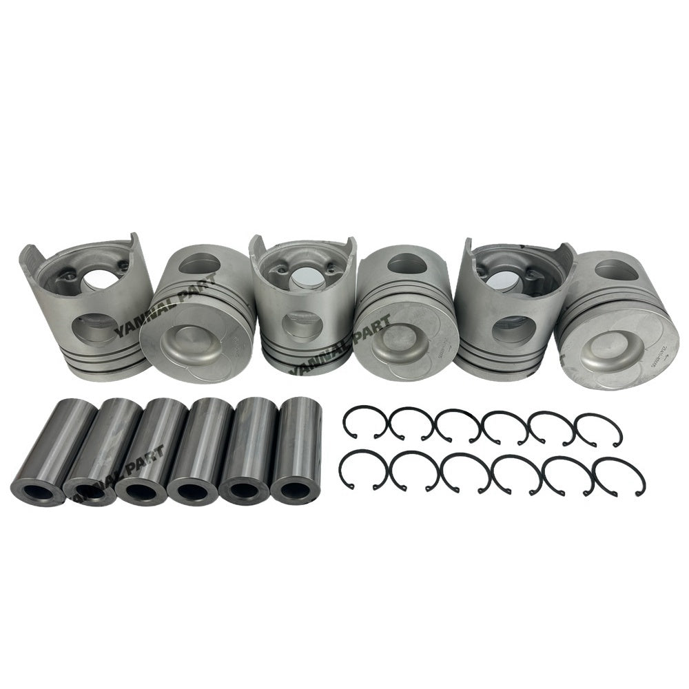 6 PCS Piston Kit 23411-83005 Fit For Mitsubishi D6AC Engine