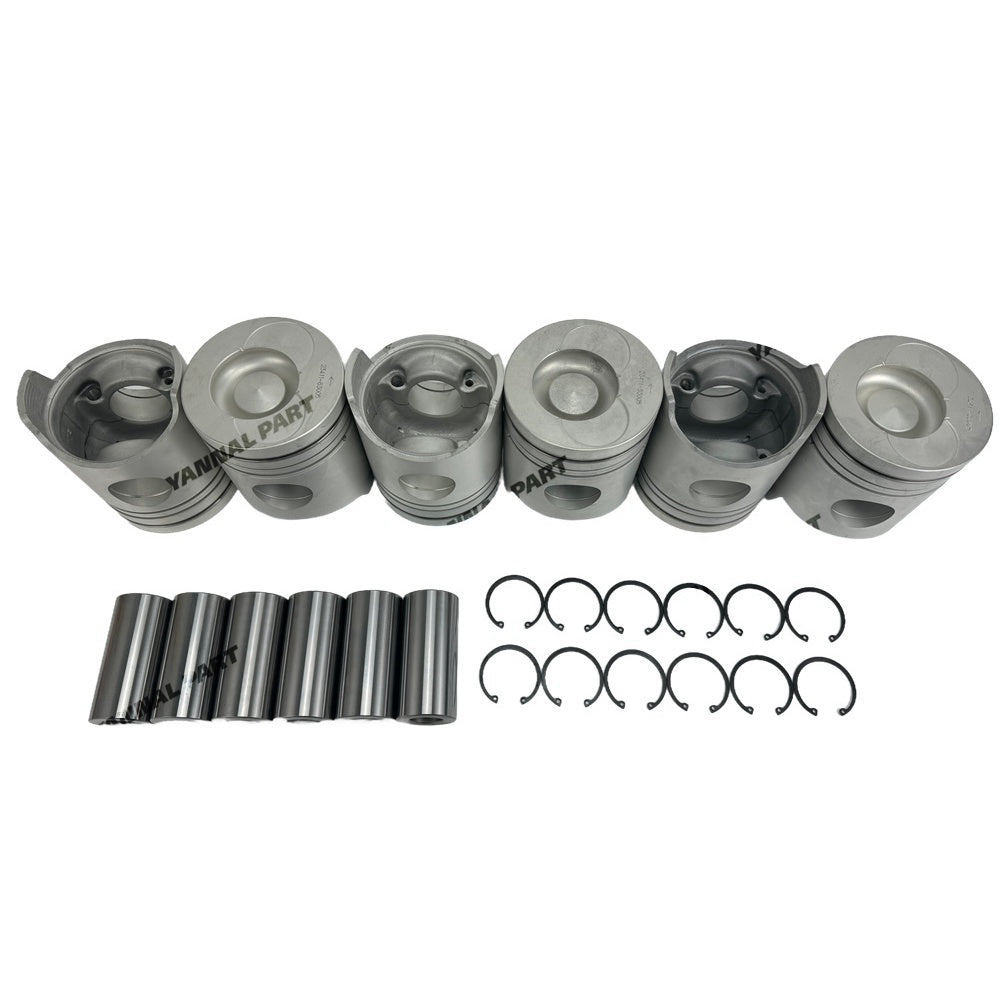 6 PCS Piston Kit 23411-83005 Fit For Mitsubishi D6AC Engine