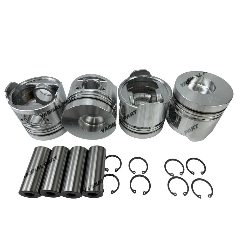 4 PCS Piston Kit Fit For Mitsubishi S4F Engine