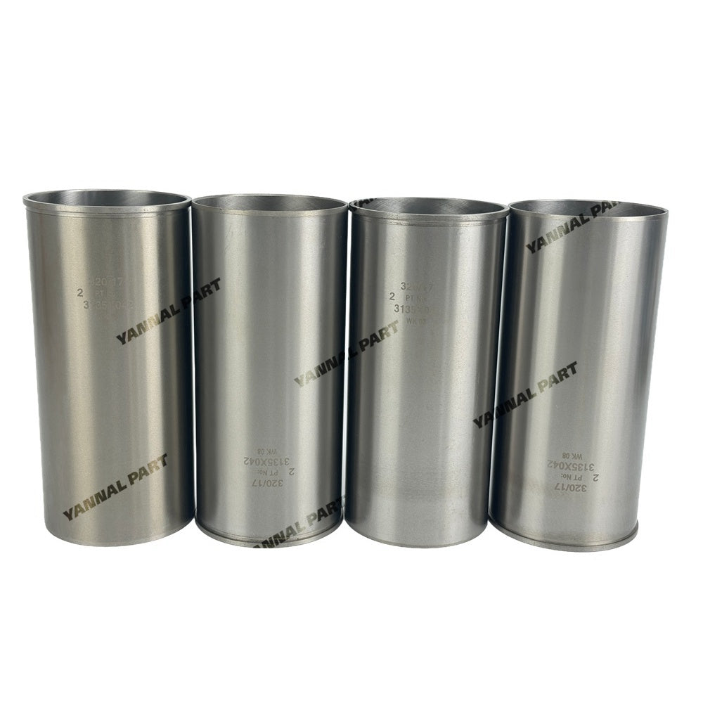 4 PCS Cylinder Liner 3135X042 Fit For Perkins 1004-4T Engine