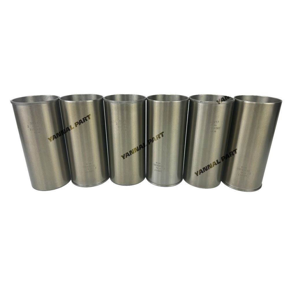 6 PCS Cylinder Liner 3135X063 Fit For Perkins 1006E-6TW Engine