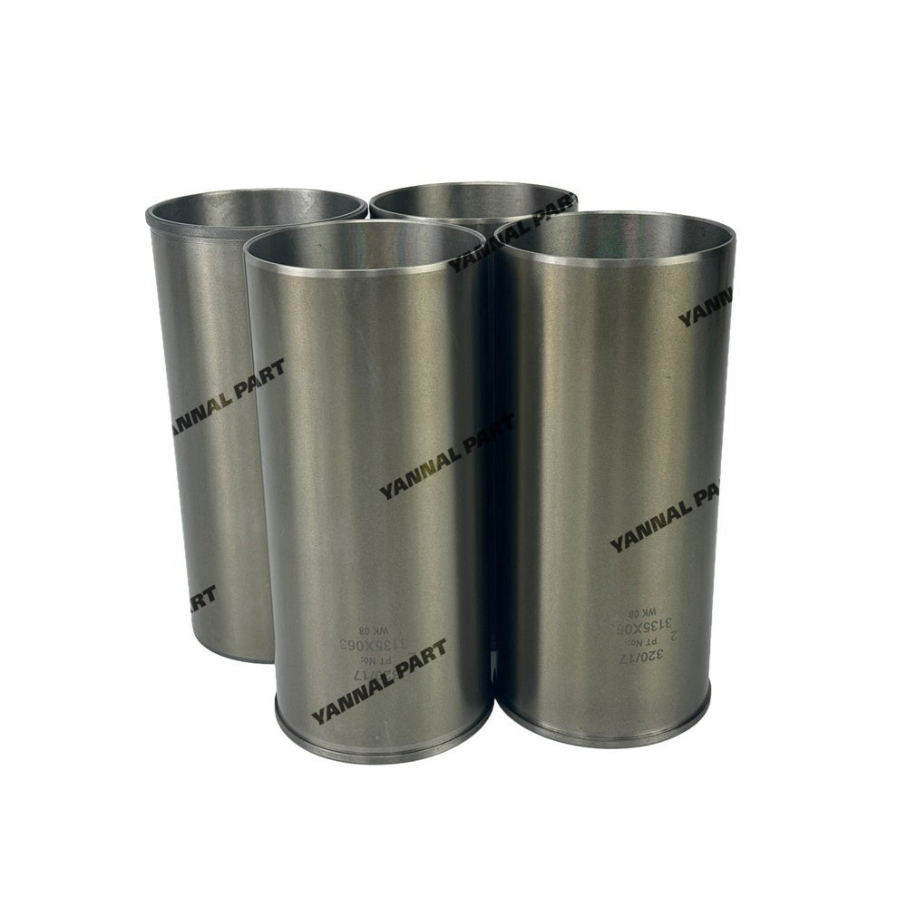 4 PCS Cylinder Liner 3135X063 Fit For Perkins 1104-40T Engine