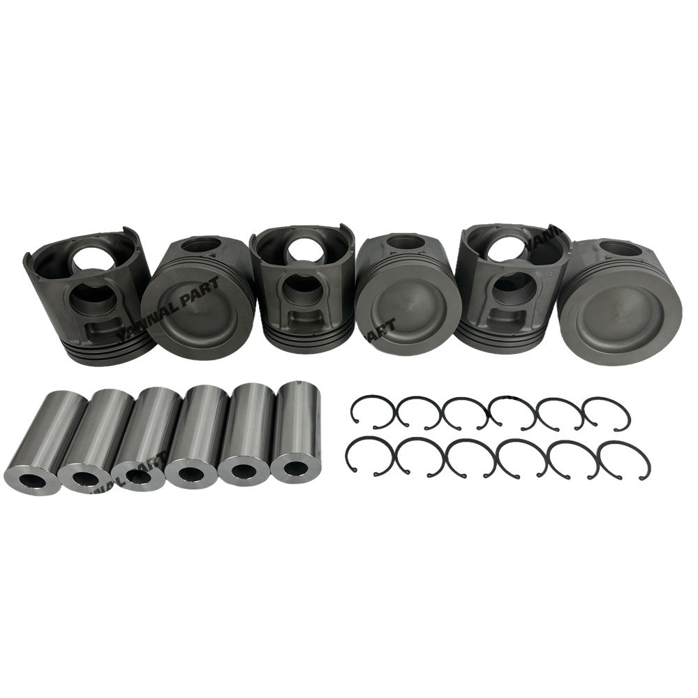 6 PCS Piston Kit 4910463 3081546 Fit For Cummins KTA19 Engine