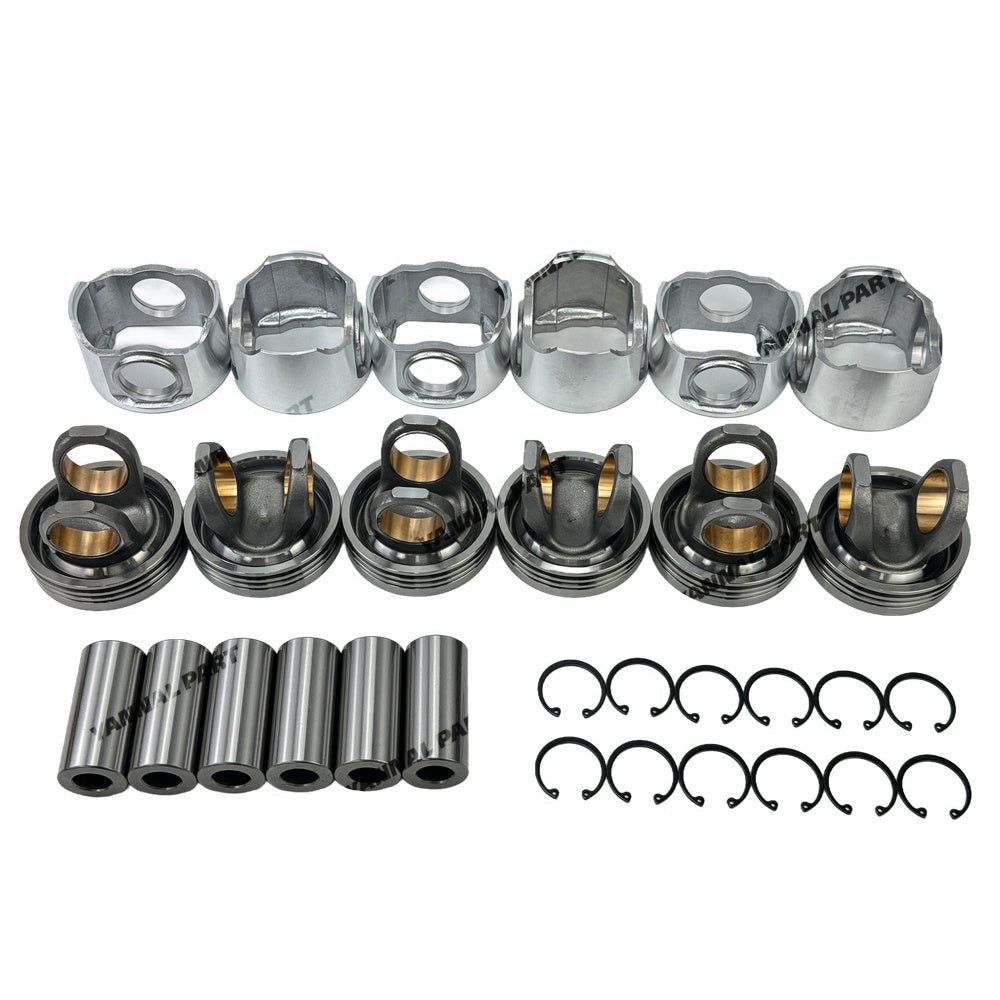 6 PCS Piston Kit 238-2716 107-7545 Fit For Caterpillar 3116 Engine