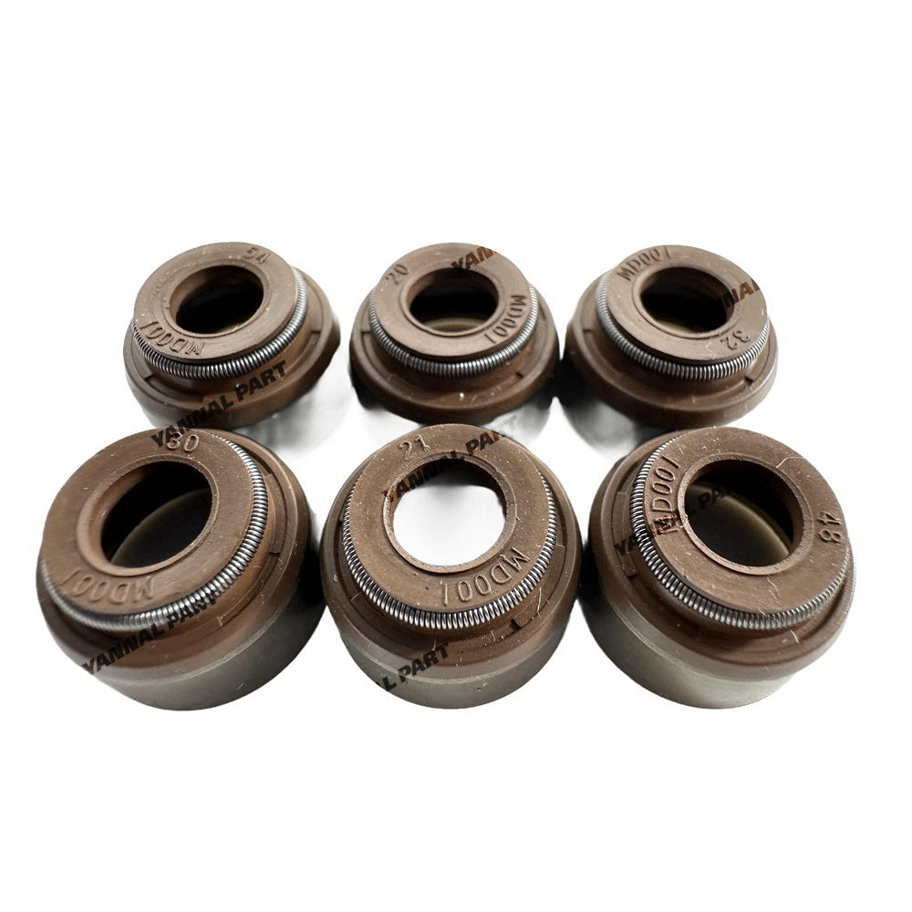 6 PCS Valve Oil Seal Fit For ISEKI E3CD Engine