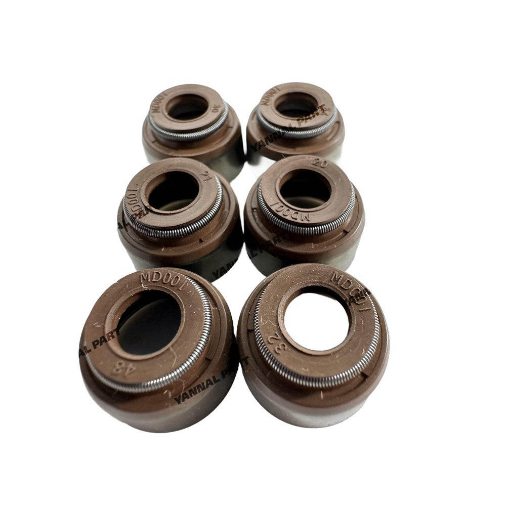 6 PCS Valve Oil Seal Fit For ISEKI E3CD Engine