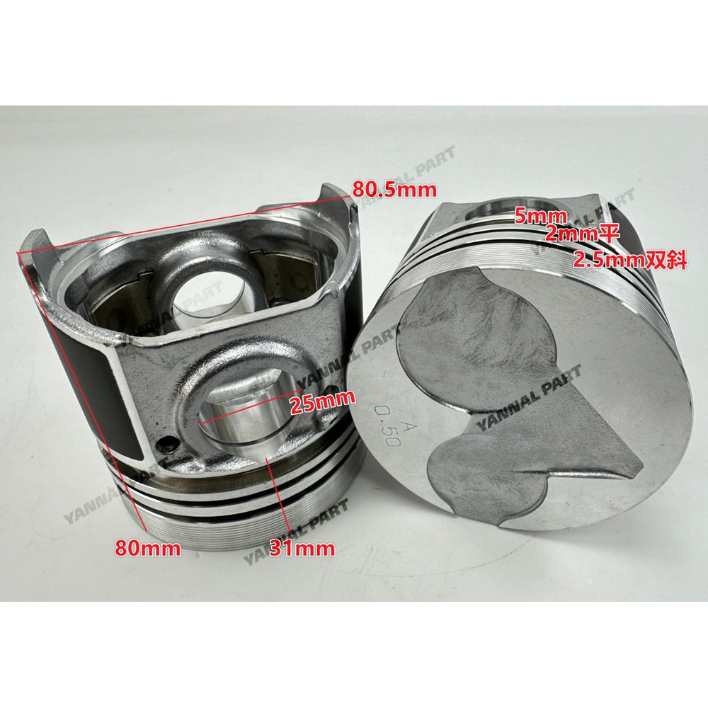 Piston +0.5 H1640-21100 16427-21113 Fit For Kubota V1903 Engine