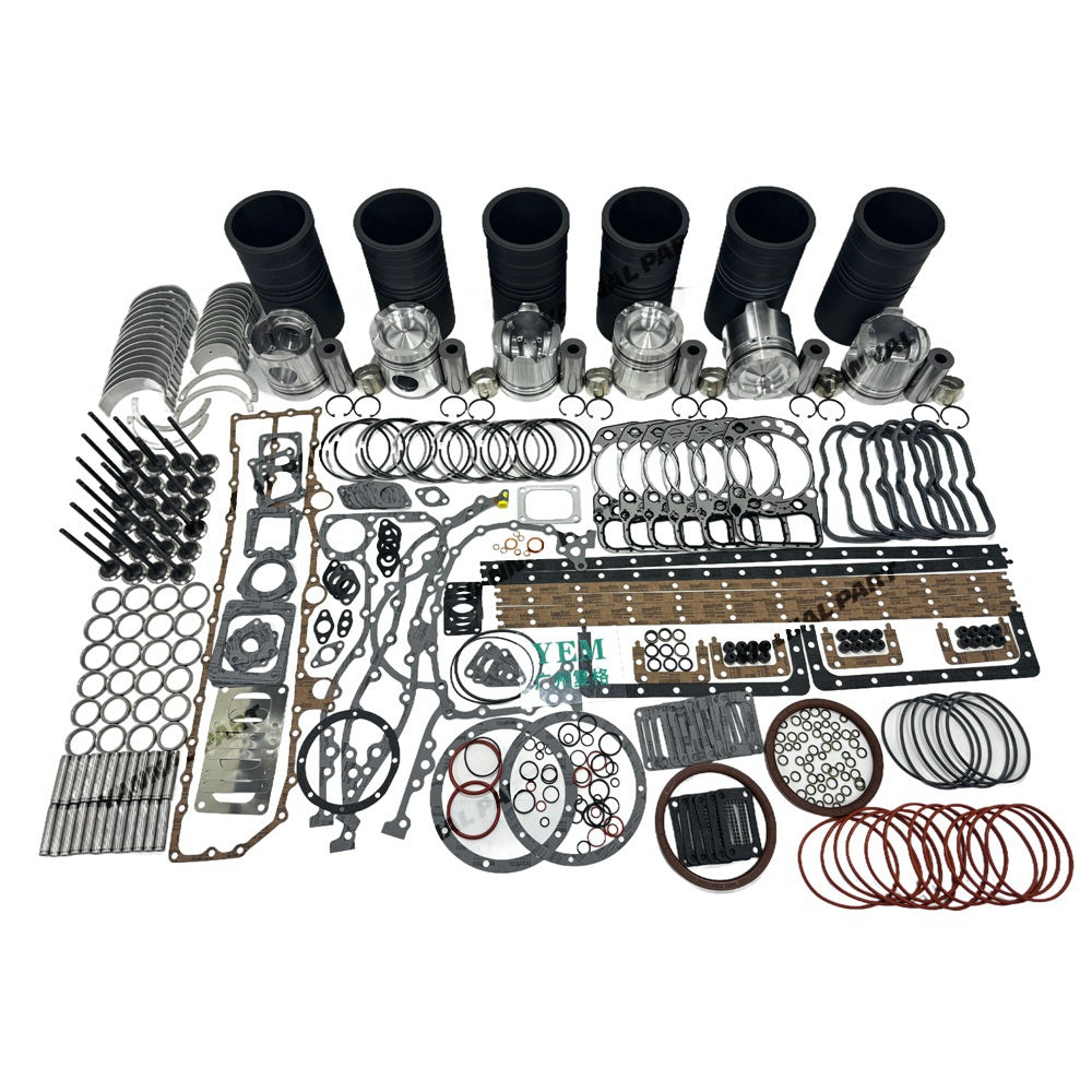 Rebuild Overhaul Repair Kit With Valves Engine Bearings Cylinder Liner Piston Rings Full Gasket Kit Fit For Mitsubishi S6A3 Engine