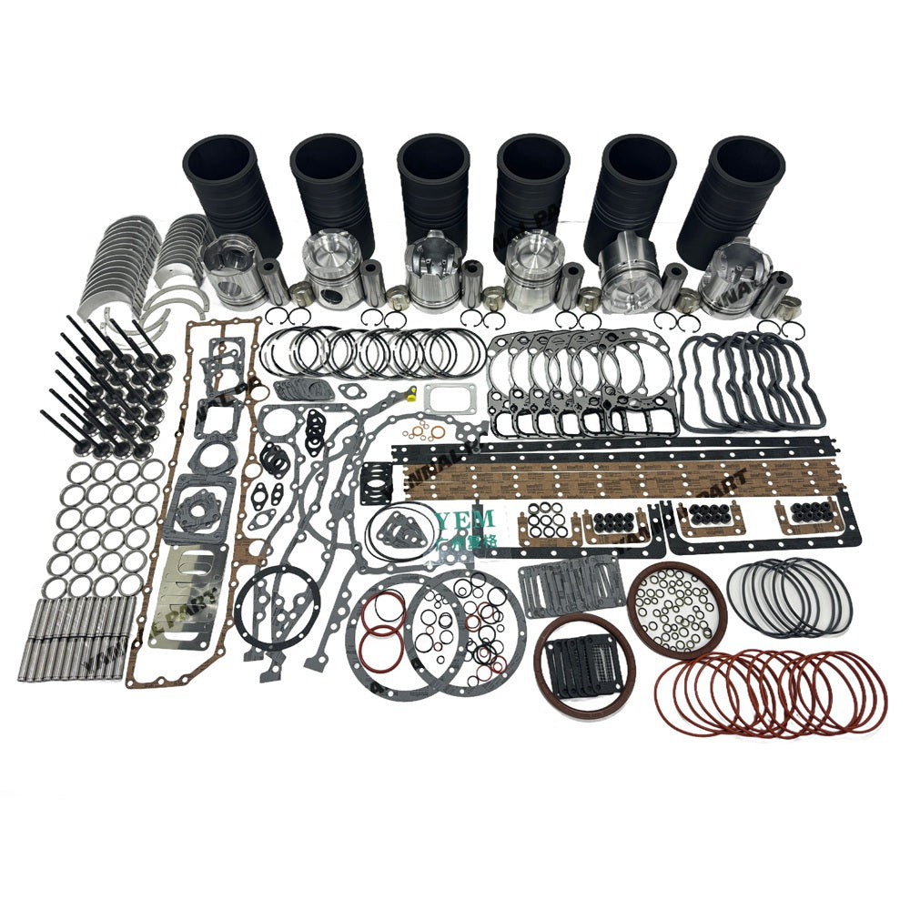 Rebuild Overhaul Repair Kit With Valves Engine Bearings Cylinder Liner Piston Rings Full Gasket Kit Fit For Mitsubishi S6A3 Engine