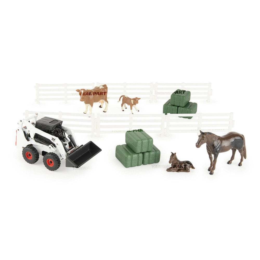 Part No. 7504576 1:32 Bobcat Skid Steer Loader Farm Animal Toy Set Fit For Bobcat