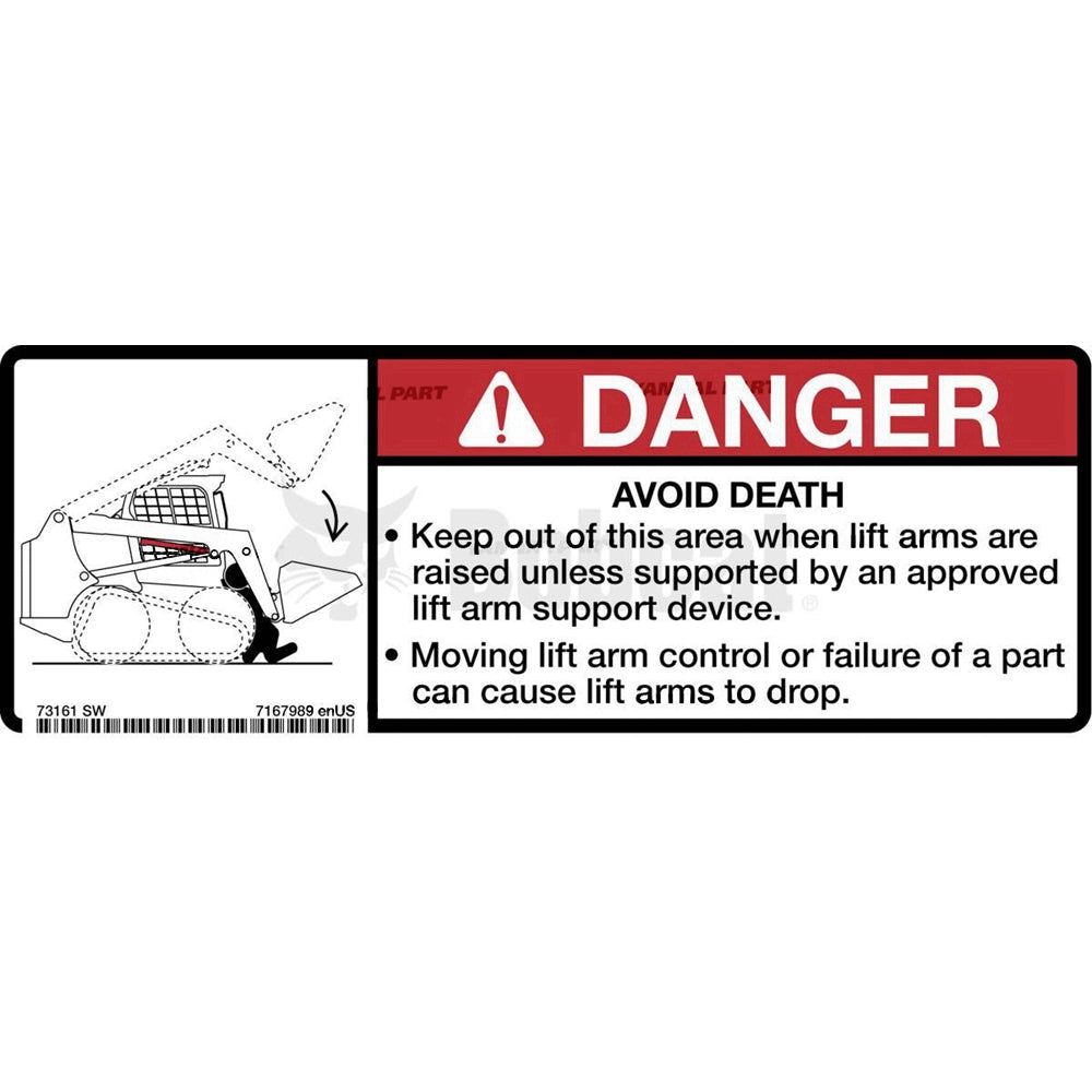 Part No. 7167989 Danger Decal Fit For Bobcat