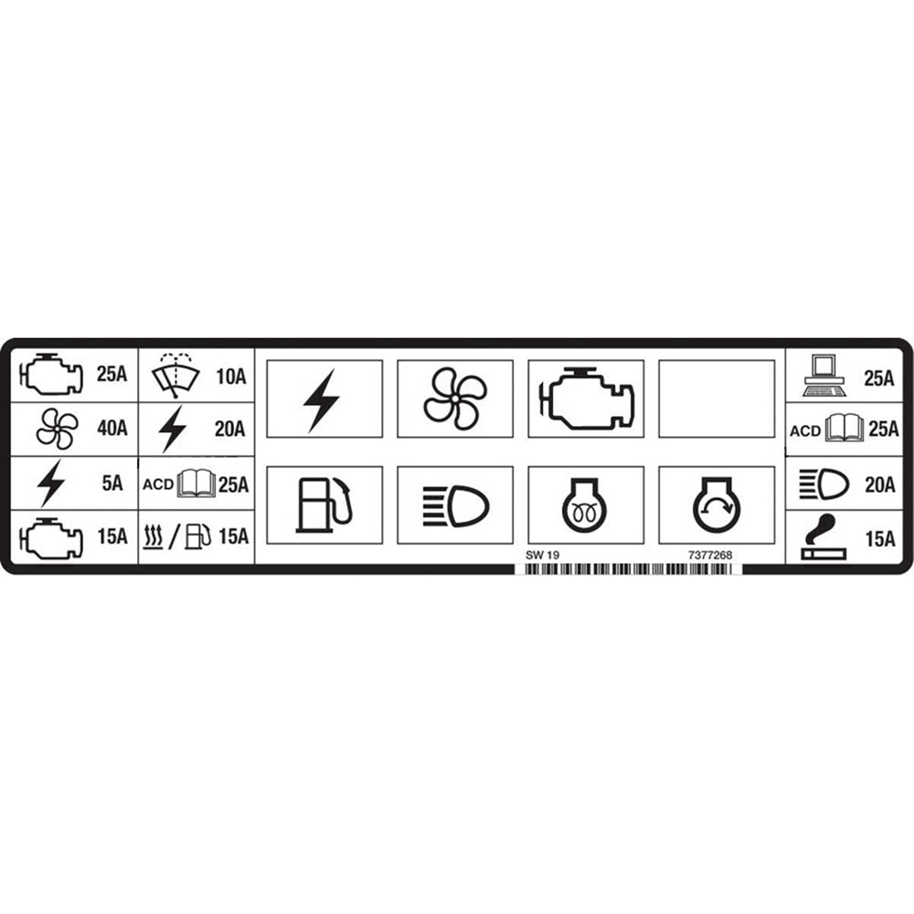 Part No. 7377268 Fuse Decal Fit For Bobcat