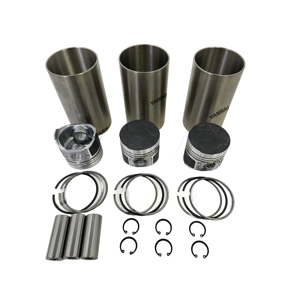 High-Quality 3X Piston set + Cylinder Liners (Semi-finished) Compatible with D950 Kubota Engine Tractors B6100 B7200 B8200 B1750 B20